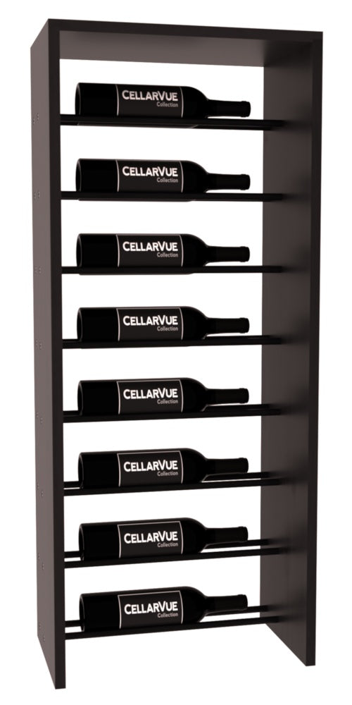 InstaCellar 17.5" Horizontal Top Display – Black Metal Rods – Knotty Alder / Black stained