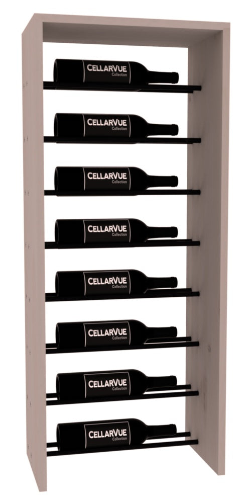 InstaCellar 17.5" Horizontal Top Display – Black Metal Rods – Knotty Alder / Greywash stained