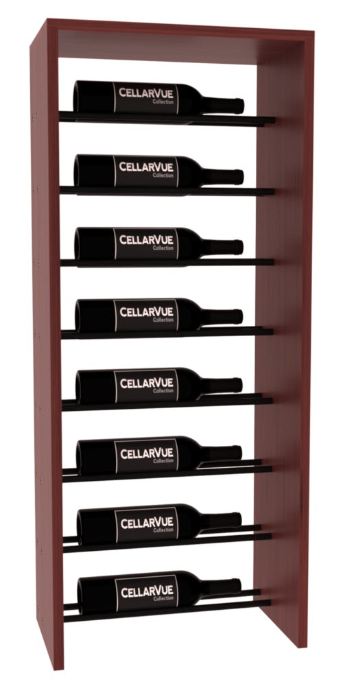 InstaCellar 17.5" Horizontal Top Display – Black Metal Rods – Grand Mahogany / Cherry stained