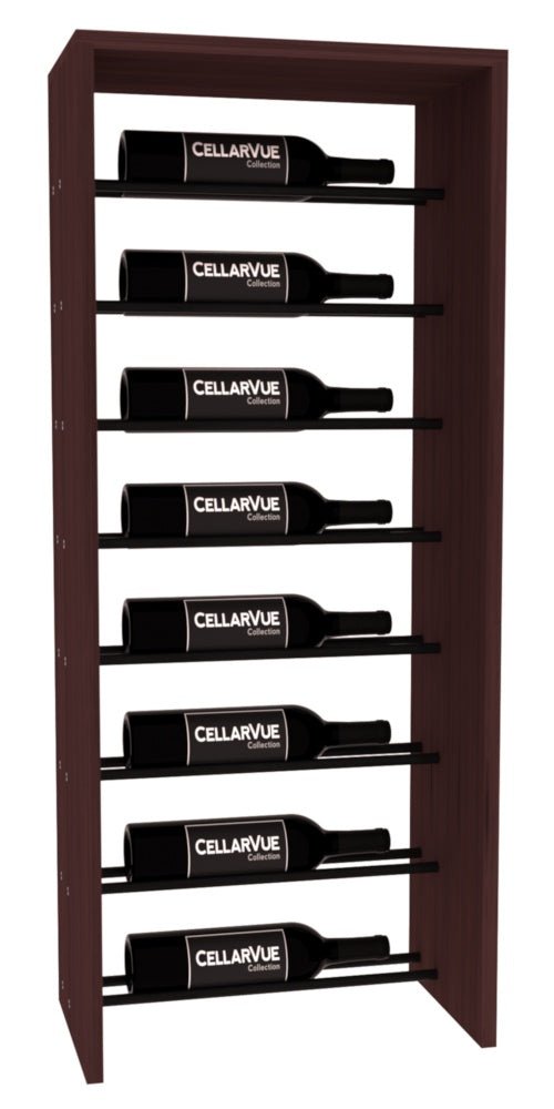 InstaCellar 17.5" Horizontal Top Display – Black Metal Rods – Grand Mahogany / Walnut stained