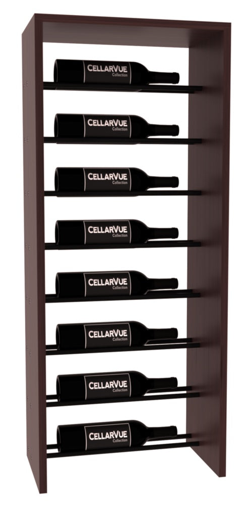 InstaCellar 17.5" Horizontal Top Display – Black Metal Rods – Grand Mahogany / Walnut stained