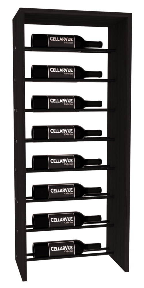 InstaCellar 17.5" Horizontal Top Display – Black Metal Rods – Grand Mahogany / Black stained