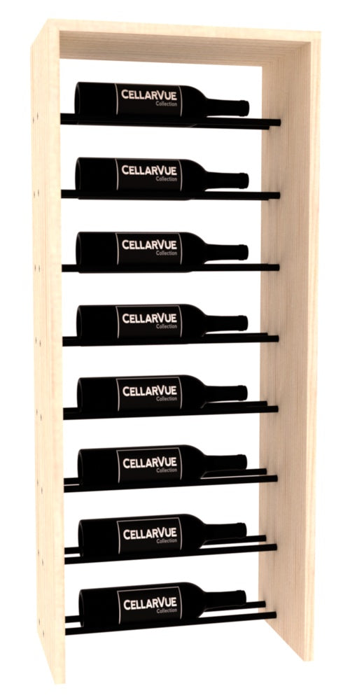 InstaCellar 17.5" Horizontal Top Display – Black Metal Rods – Ponderosa Pine / Unstained