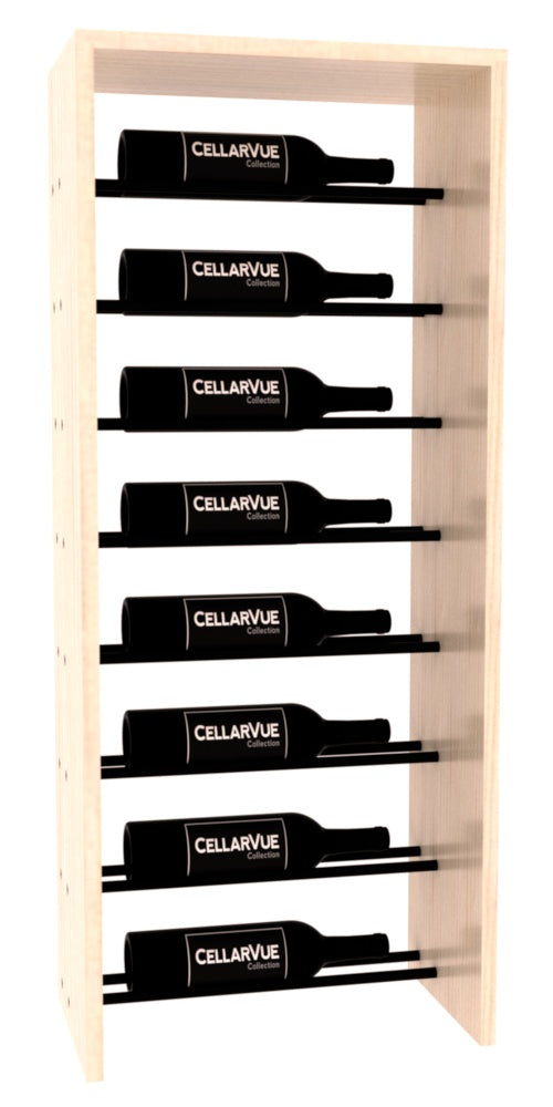 InstaCellar 17.5" Horizontal Top Display – Black Metal Rods – Ponderosa Pine / Unstained