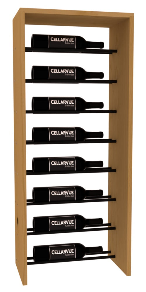 InstaCellar 17.5" Horizontal Top Display – Black Metal Rods – Ponderosa Pine / Oak stained
