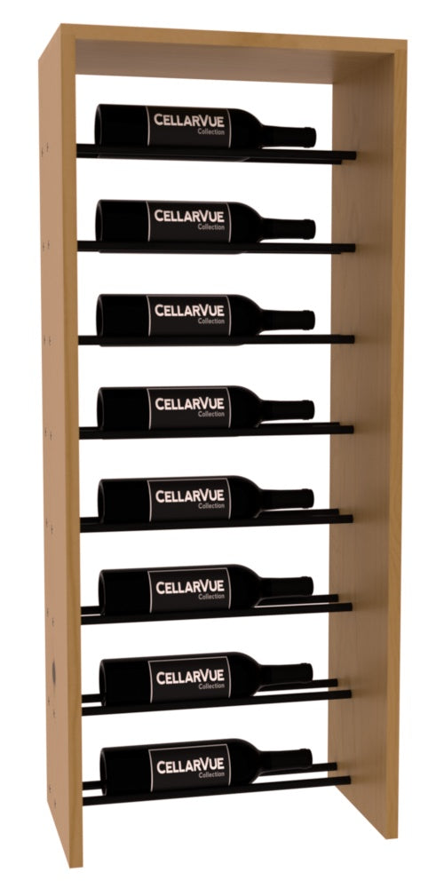 InstaCellar 17.5" Horizontal Top Display – Black Metal Rods – Ponderosa Pine / Oak stained