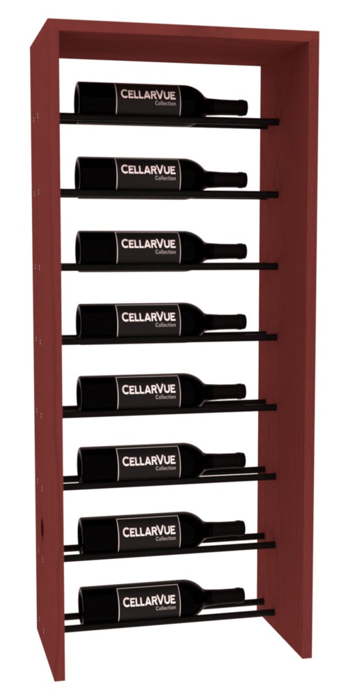 InstaCellar 17.5" Horizontal Top Display – Black Metal Rods – Ponderosa Pine / Cherry stained