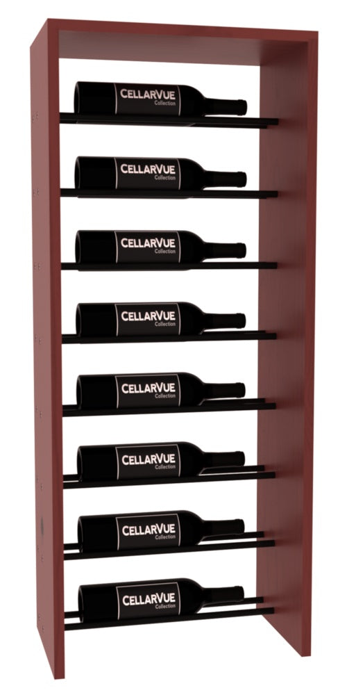 InstaCellar 17.5" Horizontal Top Display – Black Metal Rods – Ponderosa Pine / Cherry stained