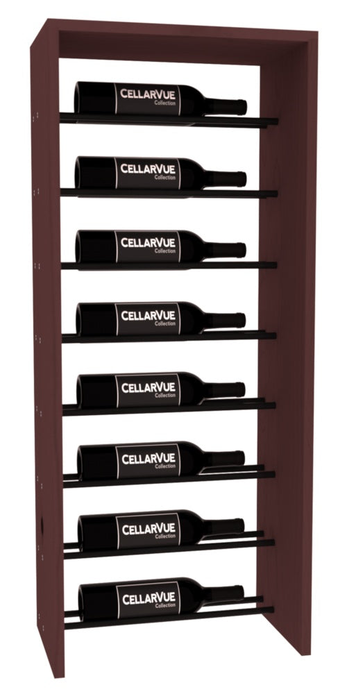InstaCellar 17.5" Horizontal Top Display – Black Metal Rods – Ponderosa Pine / Walnut stained