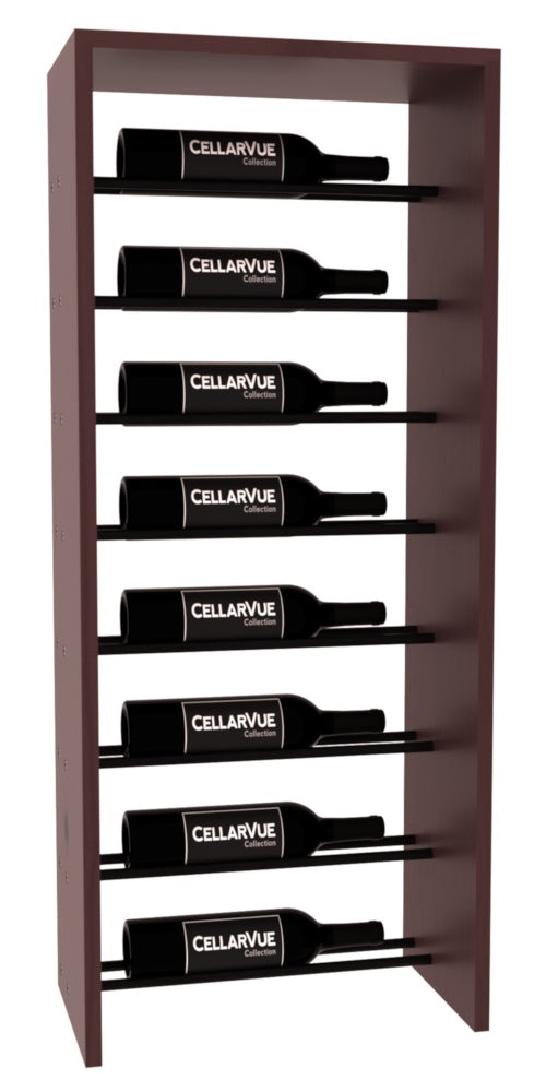 InstaCellar 17.5" Horizontal Top Display – Black Metal Rods – Ponderosa Pine / Walnut stained