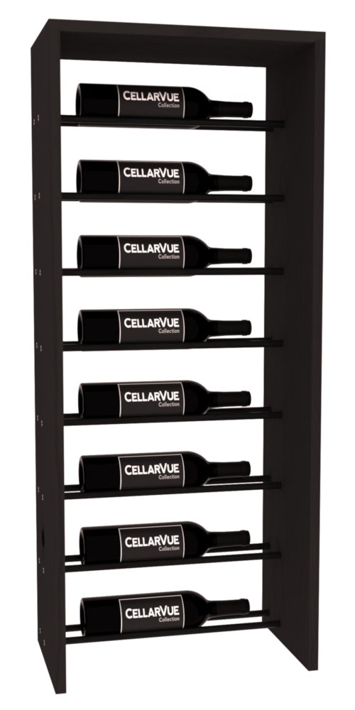 InstaCellar 17.5" Horizontal Top Display – Black Metal Rods – Ponderosa Pine / Black stained