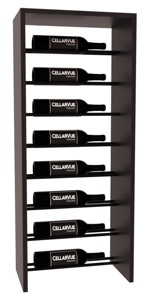 InstaCellar 17.5" Horizontal Top Display – Black Metal Rods – Ponderosa Pine / Black stained