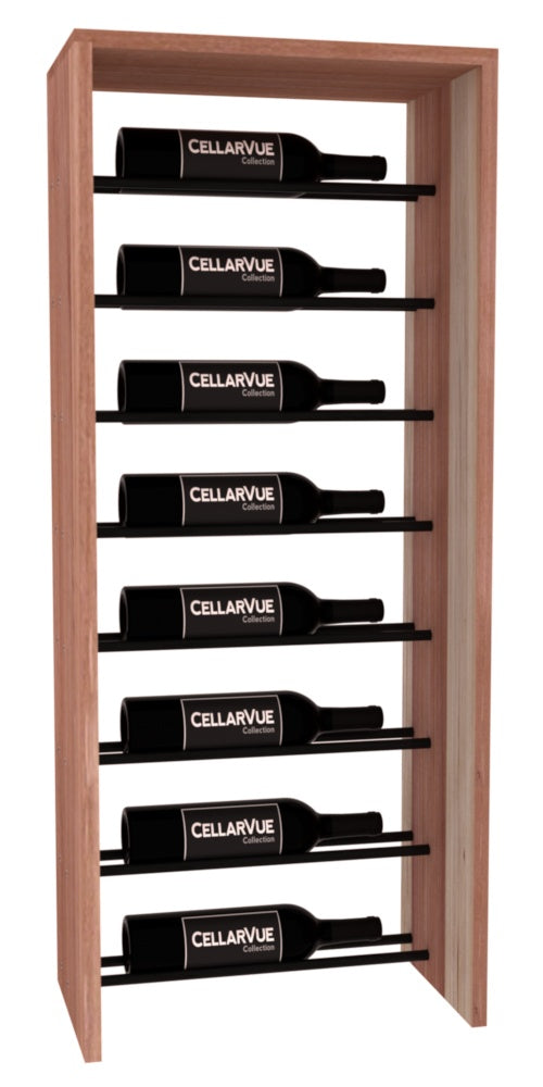 InstaCellar 17.5" Horizontal Top Display – Black Metal Rods – Premium Redwood / Unstained