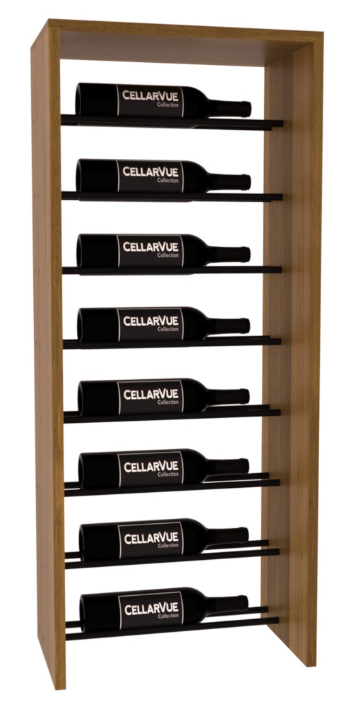 InstaCellar 17.5" Horizontal Top Display – Black Metal Rods – Premium Redwood / Oak stained