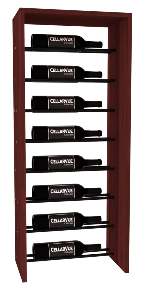 InstaCellar 17.5" Horizontal Top Display – Black Metal Rods – Premium Redwood / Cherry stained