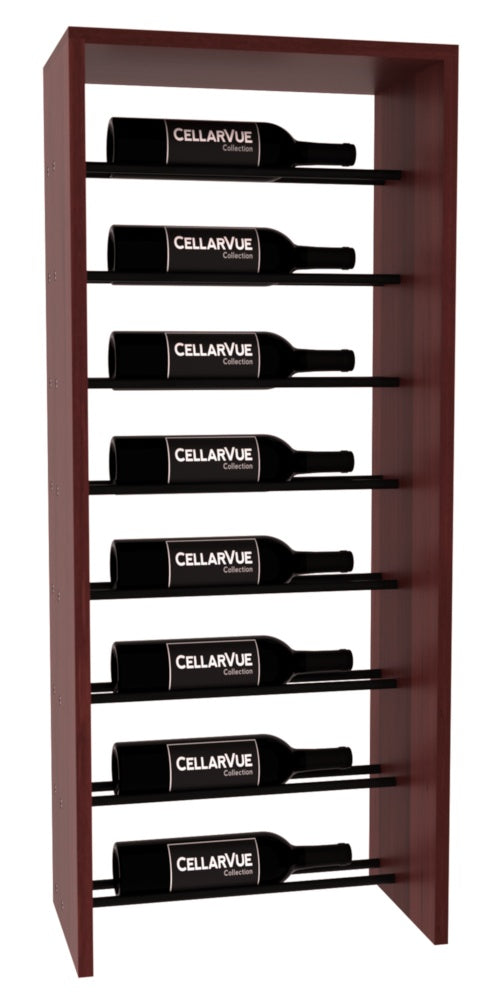 InstaCellar 17.5" Horizontal Top Display – Black Metal Rods – Premium Redwood / Cherry stained