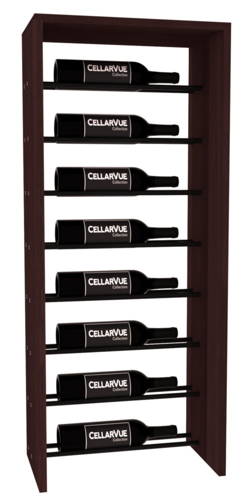 InstaCellar 17.5" Horizontal Top Display – Black Metal Rods – Premium Redwood / Walnut stained