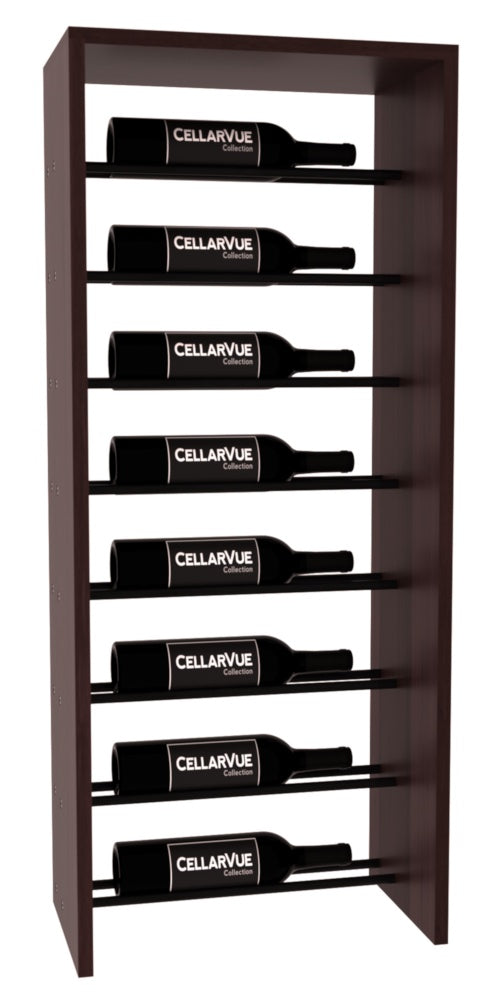 InstaCellar 17.5" Horizontal Top Display – Black Metal Rods – Premium Redwood / Walnut stained