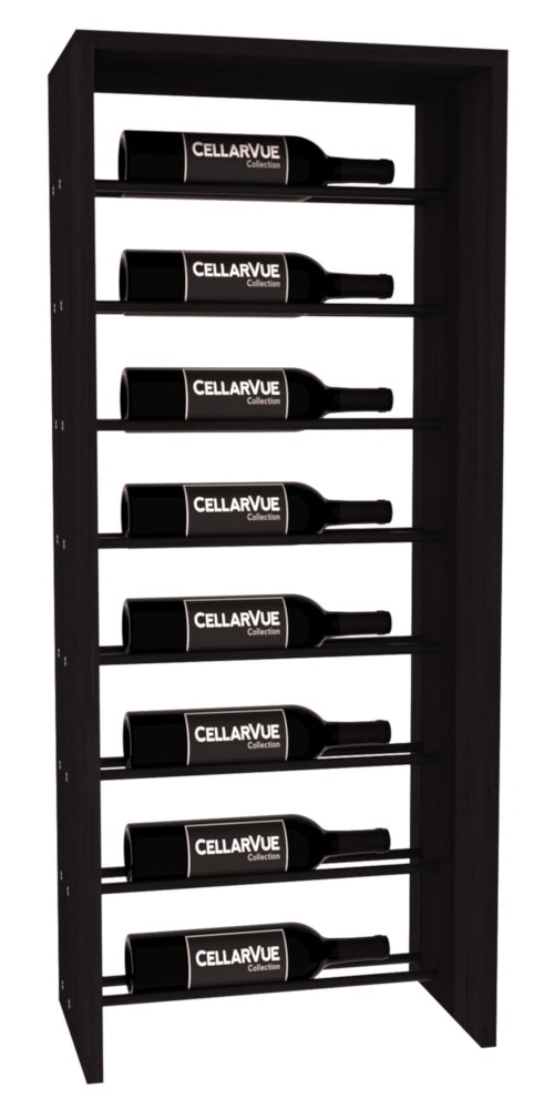 InstaCellar 17.5" Horizontal Top Display – Black Metal Rods – Premium Redwood / Black stained