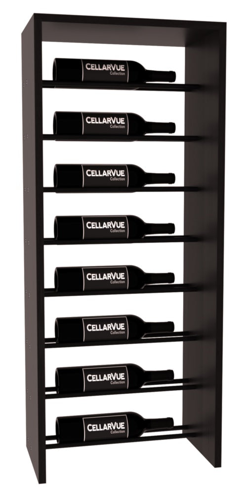 InstaCellar 17.5" Horizontal Top Display – Black Metal Rods – Premium Redwood / Black stained