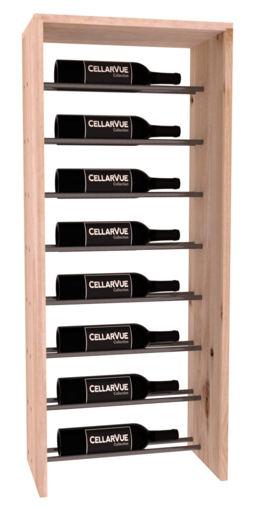 InstaCellar 17.5" Horizontal Top Display – Gunmetal Rods – Knotty Alder / Unstained
