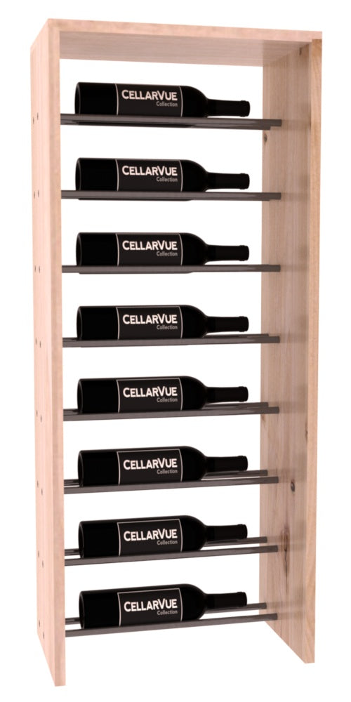 InstaCellar 17.5" Horizontal Top Display – Gunmetal Rods – Knotty Alder / Unstained