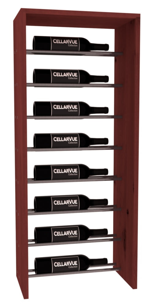 InstaCellar 17.5" Horizontal Top Display – Gunmetal Rods – Knotty Alder / Cherry stained