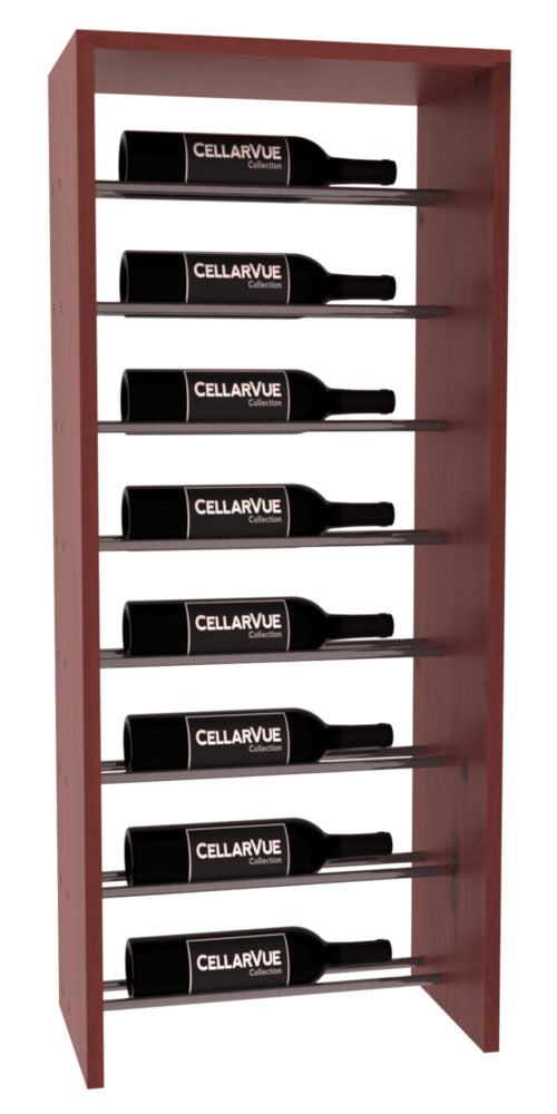 InstaCellar 17.5" Horizontal Top Display – Gunmetal Rods – Knotty Alder / Cherry stained