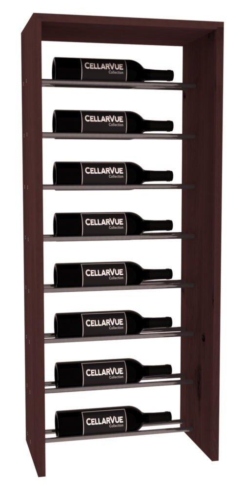 InstaCellar 17.5" Horizontal Top Display – Gunmetal Rods – Knotty Alder / Walnut stained