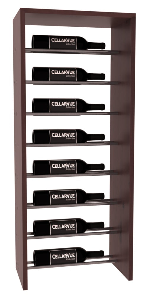 InstaCellar 17.5" Horizontal Top Display – Gunmetal Rods – Knotty Alder / Walnut stained