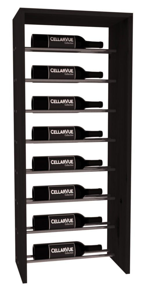 InstaCellar 17.5" Horizontal Top Display – Gunmetal Rods – Knotty Alder / Black stained