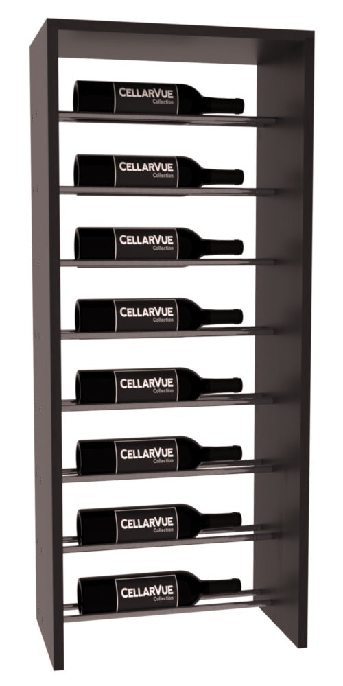 InstaCellar 17.5" Horizontal Top Display – Gunmetal Rods – Knotty Alder / Black stained