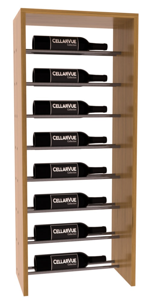 InstaCellar 17.5" Horizontal Top Display – Gunmetal Rods – Grand Mahogany / Oak stained