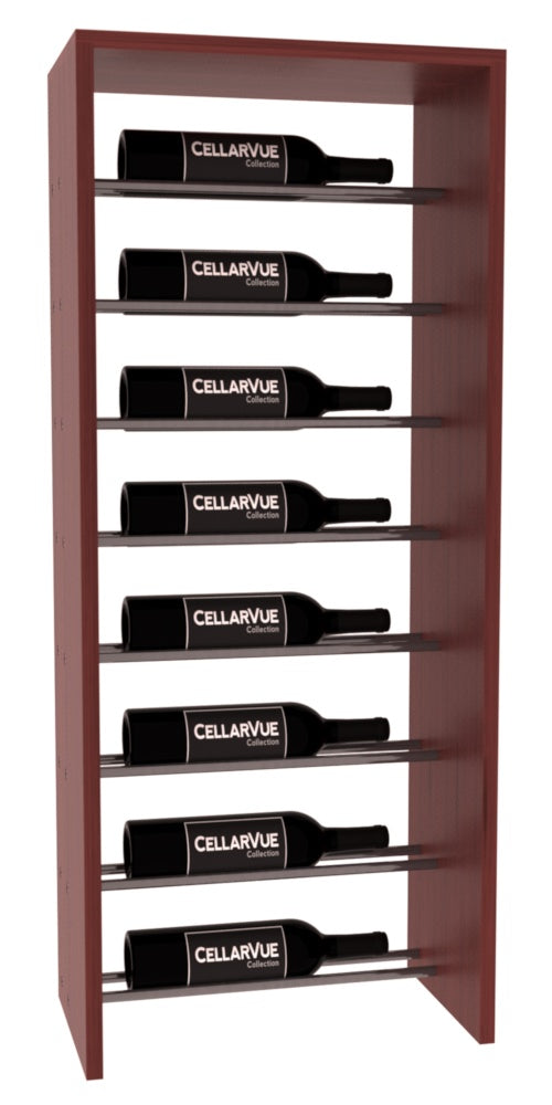 InstaCellar 17.5" Horizontal Top Display – Gunmetal Rods – Grand Mahogany / Cherry stained