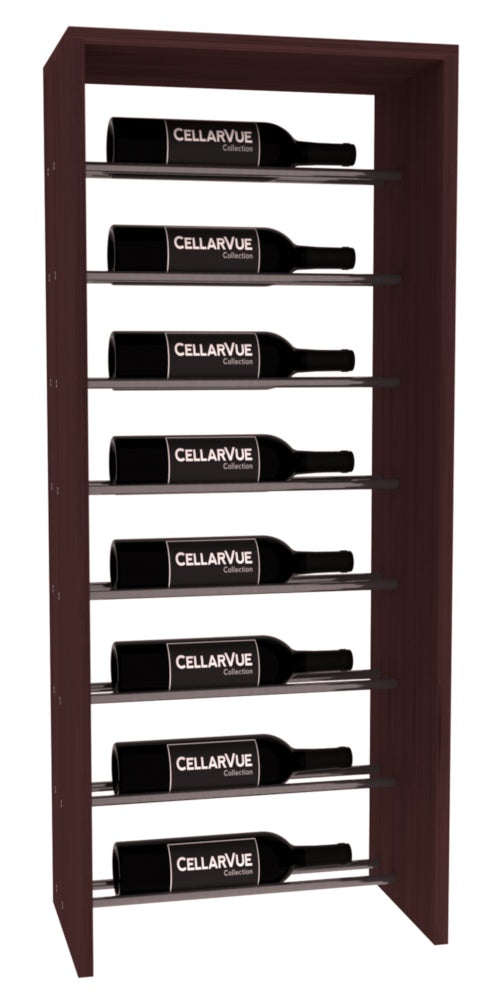 InstaCellar 17.5" Horizontal Top Display – Gunmetal Rods – Grand Mahogany / Walnut stained