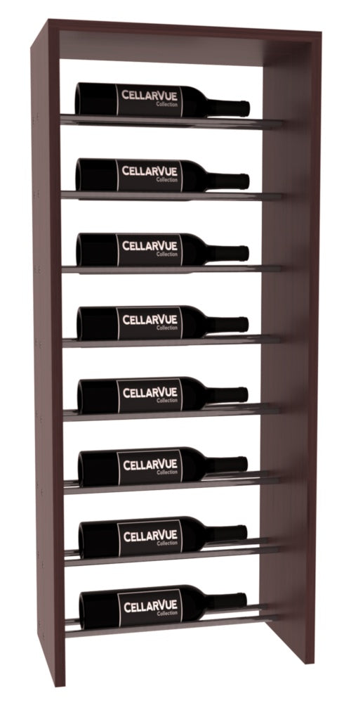 InstaCellar 17.5" Horizontal Top Display – Gunmetal Rods – Grand Mahogany / Walnut stained