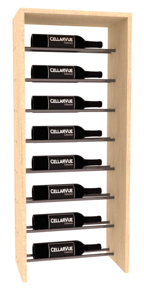 InstaCellar 17.5" Horizontal Top Display – Gunmetal Rods – Ponderosa Pine / Unstained