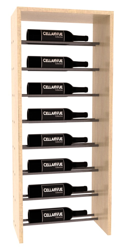 InstaCellar 17.5" Horizontal Top Display – Gunmetal Rods – Ponderosa Pine / Unstained