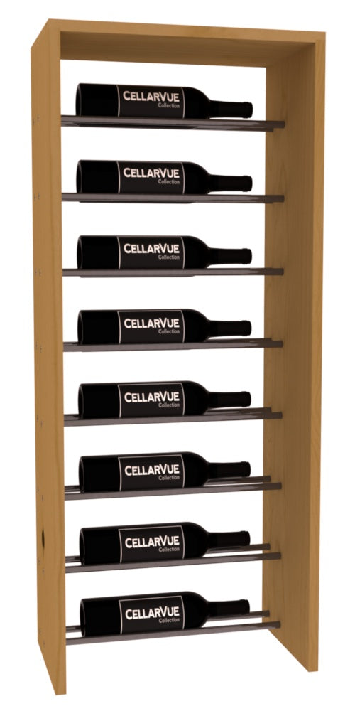 InstaCellar 17.5" Horizontal Top Display – Gunmetal Rods – Ponderosa Pine / Oak stained