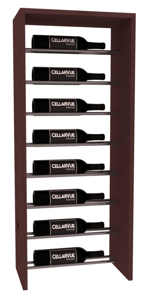 InstaCellar 17.5" Horizontal Top Display – Gunmetal Rods – Ponderosa Pine / Walnut stained