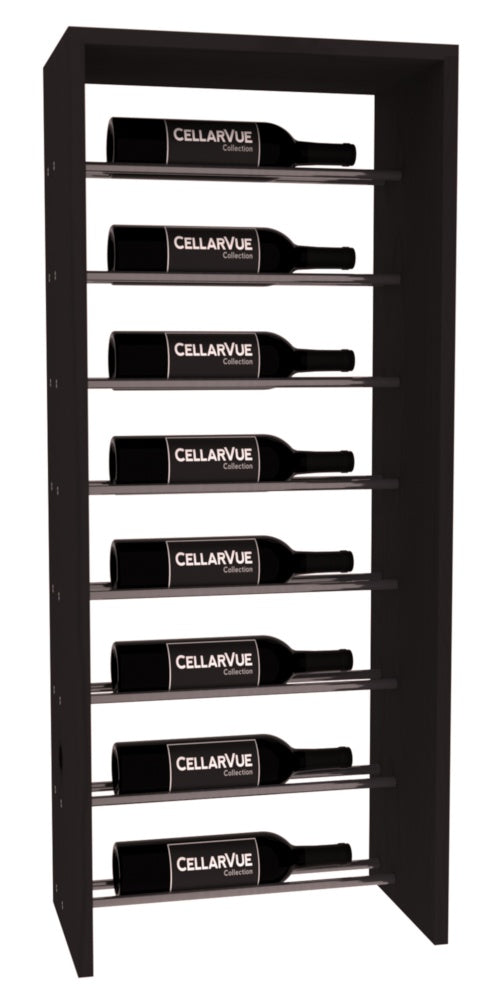 InstaCellar 17.5" Horizontal Top Display – Gunmetal Rods – Ponderosa Pine / Black stained