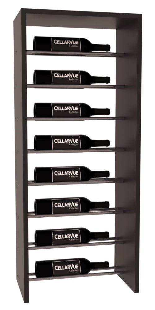 InstaCellar 17.5" Horizontal Top Display – Gunmetal Rods – Ponderosa Pine / Black stained