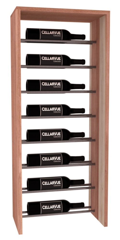 InstaCellar 17.5" Horizontal Top Display – Gunmetal Rods – Premium Redwood / Unstained