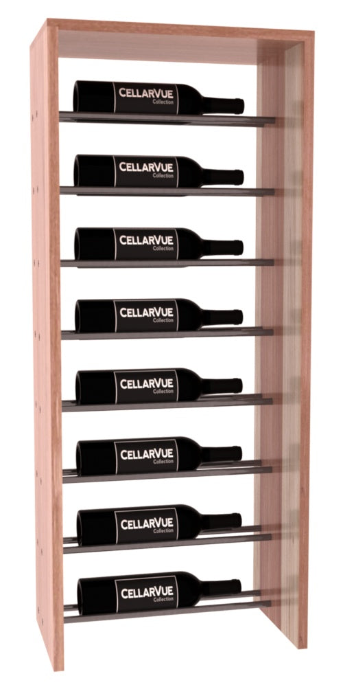 InstaCellar 17.5" Horizontal Top Display – Gunmetal Rods – Premium Redwood / Unstained