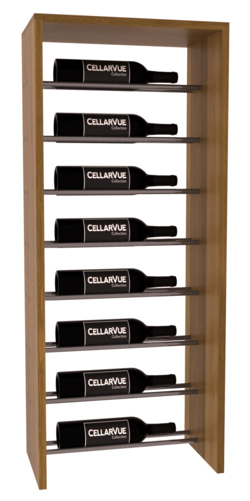 InstaCellar 17.5" Horizontal Top Display – Gunmetal Rods – Premium Redwood / Oak stained