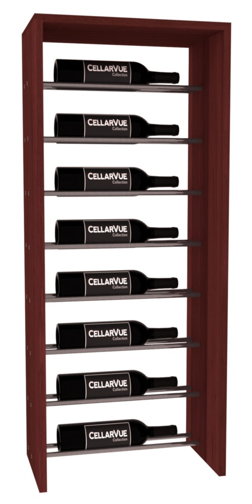 InstaCellar 17.5" Horizontal Top Display – Gunmetal Rods – Premium Redwood / Cherry stained
