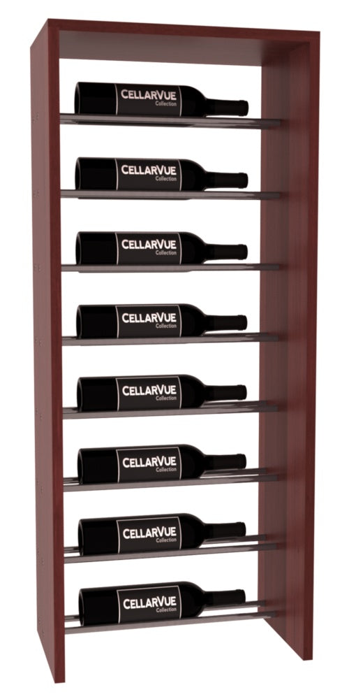 InstaCellar 17.5" Horizontal Top Display – Gunmetal Rods – Premium Redwood / Cherry stained