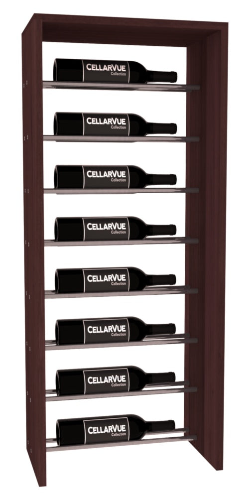 InstaCellar 17.5" Horizontal Top Display – Gunmetal Rods – Premium Redwood / Walnut stained