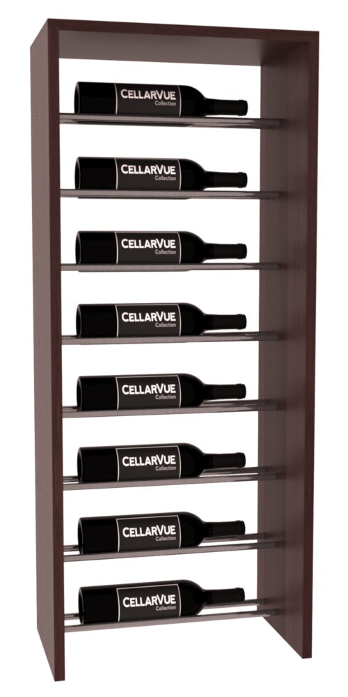 InstaCellar 17.5" Horizontal Top Display – Gunmetal Rods – Premium Redwood / Walnut stained