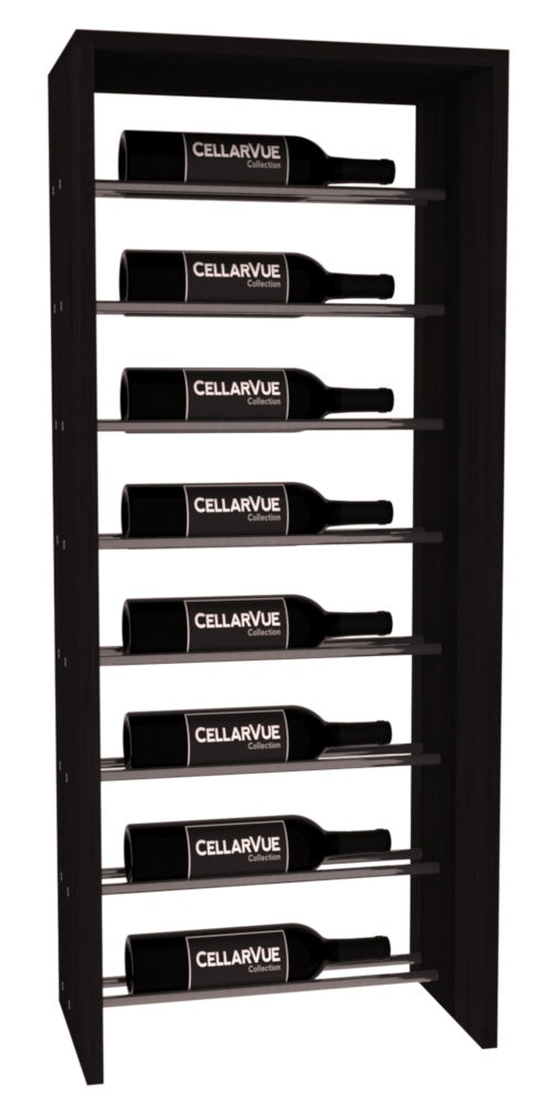 InstaCellar 17.5" Horizontal Top Display – Gunmetal Rods – Premium Redwood / Black stained